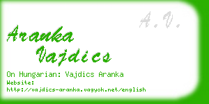 aranka vajdics business card